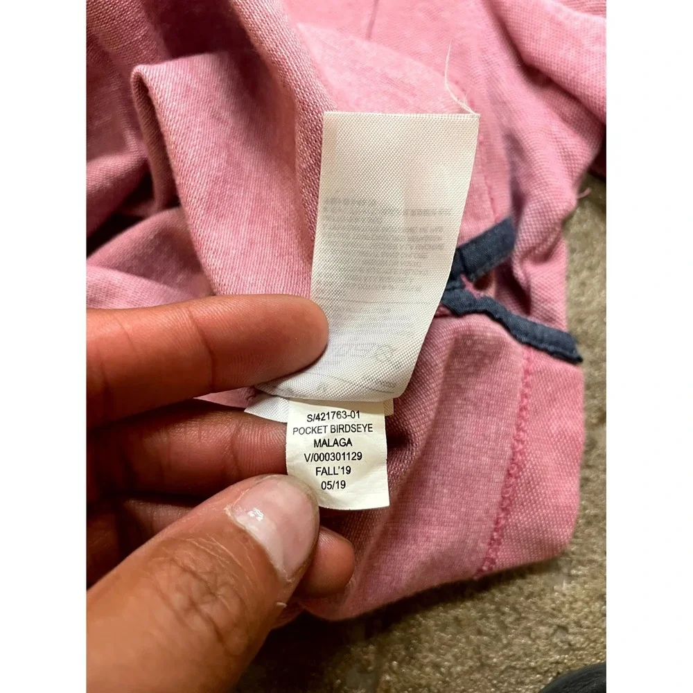 Banana Republic Polo‎ Shirt Mens Medium Pink Cotton 1/4 Button Performance Golf